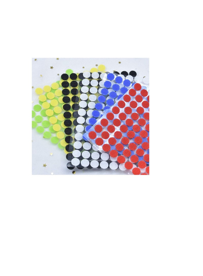 Rapex 10mm Dia Nylon Fabric Sticky Back Round Coins Hook & Loop Self Adhesive Fastener Dots Tapes Hook Loop Tape (Green x 100 coins, 10mm) - Image 3