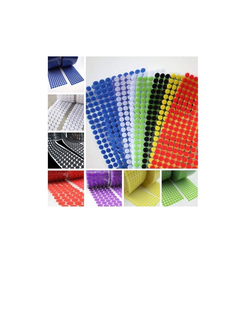 Rapex 10mm Dia Nylon Fabric Sticky Back Round Coins Hook & Loop Self Adhesive Fastener Dots Tapes Hook Loop Tape (Green x 100 coins, 10mm) - Image 2