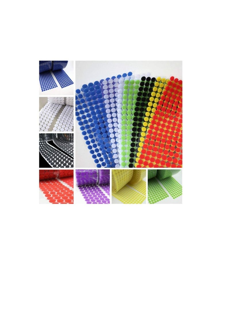 Rapex 10mm Dia Nylon Fabric Sticky Back Round Coins Hook & Loop Self Adhesive Fastener Dots Tapes Hook Loop Tape (Green x 100 coins, 10mm) - Image 1