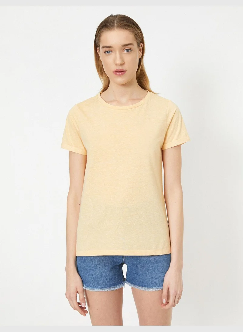 KOTON Round Neck Short Sleeve Basic T-Shirt