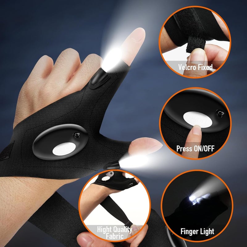 Lenski Valentines Day Gifts for Him, Flashlight Gloves Valentine Gifts for Men, Mens Gifts for Dad Who Wants Nothing, Birthday Gifts for Him Husband Father, Cool Gadgets for Men - Image 3