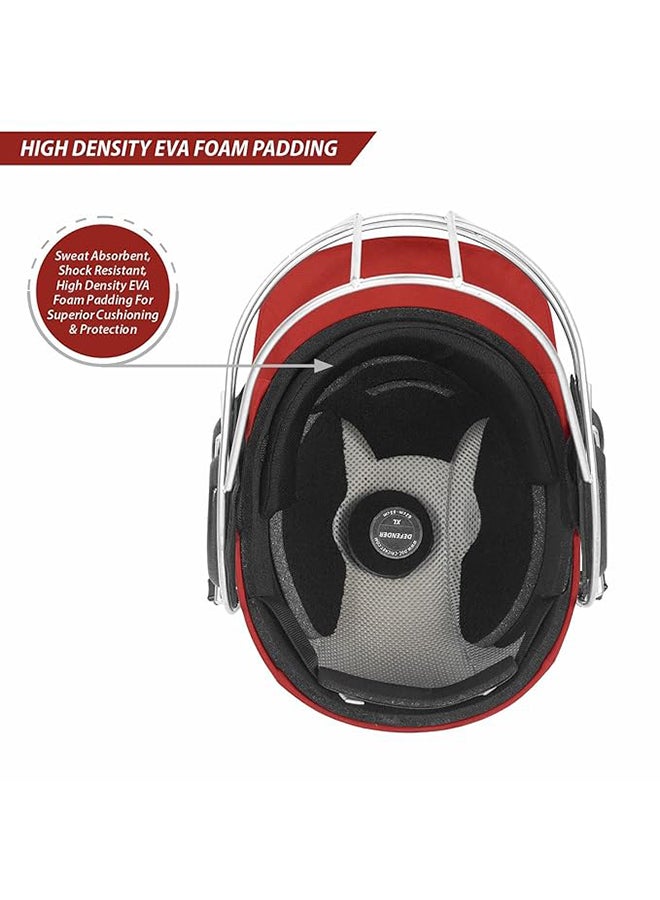 DSC Defender Cricket Helmet for Men & Boys (Red/Black,L)| Back Support Strap | Light Weight - Image 2