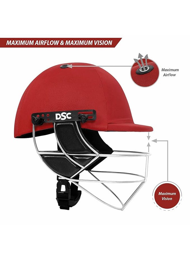 DSC Defender Cricket Helmet for Men & Boys (Red/Black,L)| Back Support Strap | Light Weight - Image 3
