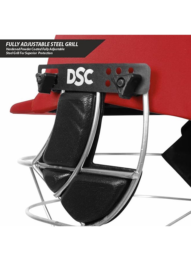 DSC Defender Cricket Helmet for Men & Boys (Red/Black,L)| Back Support Strap | Light Weight - Image 4