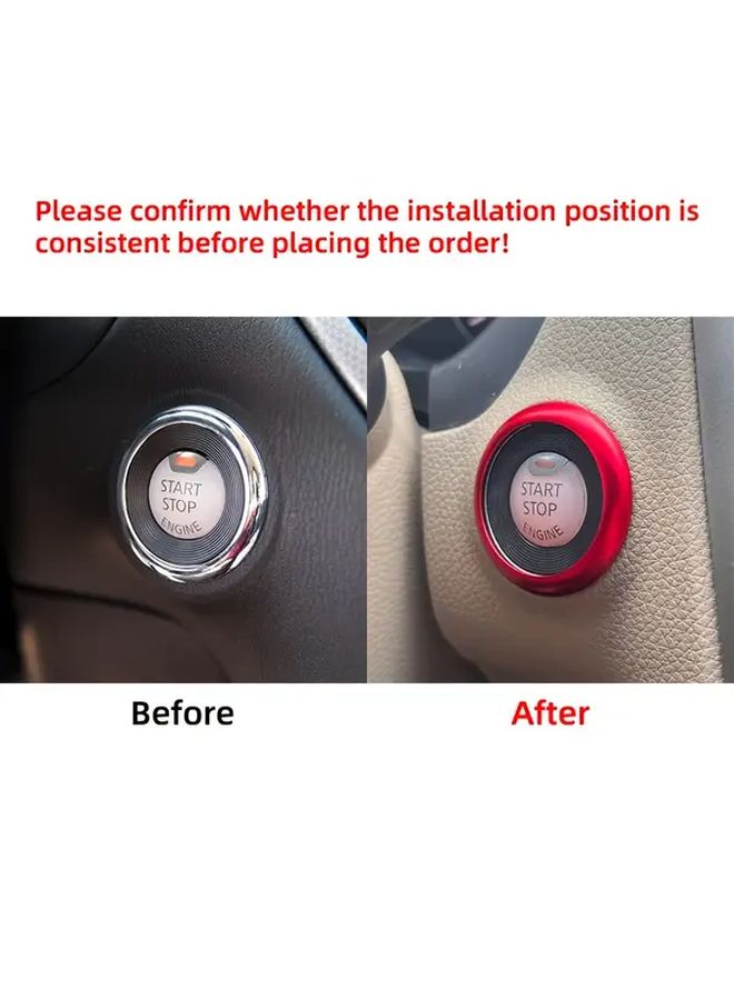 Blue Engine Start Button Ring Cover Decorative Frame Metal Glitter Car Interior Upgrade Accessory - Image 4