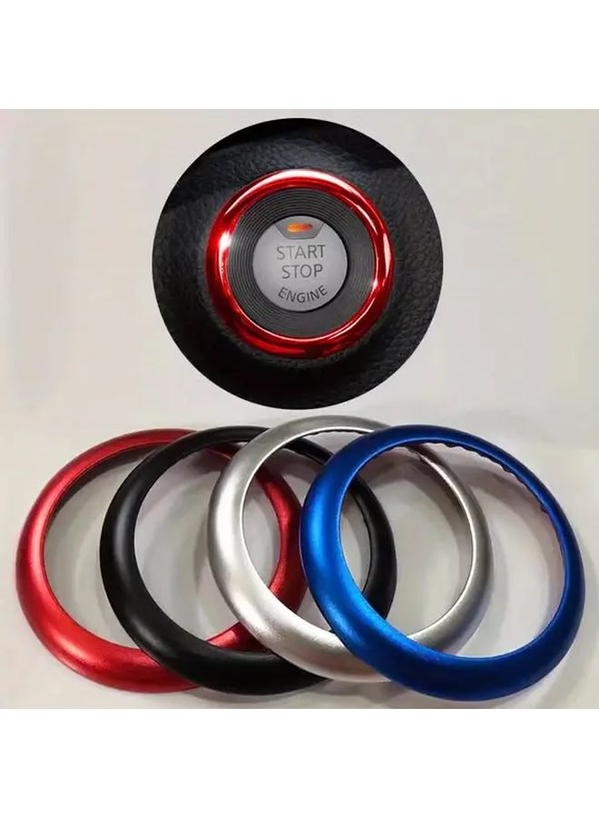 Blue Engine Start Button Ring Cover Decorative Frame Metal Glitter Car Interior Upgrade Accessory - Image 3