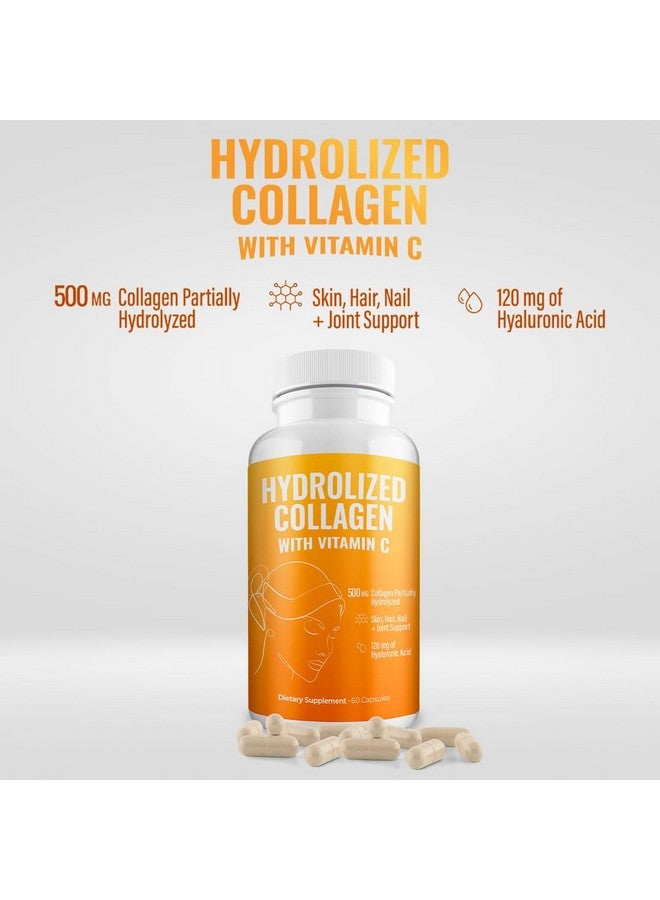 Generic Aura Vitamin Hydrolyzed Collagen with Vitamin C Capsules 500mg Great Energy | Skin, Hair and Nail Support | Hyaluronic Acid Pills - 60ct (2)  - Image 5