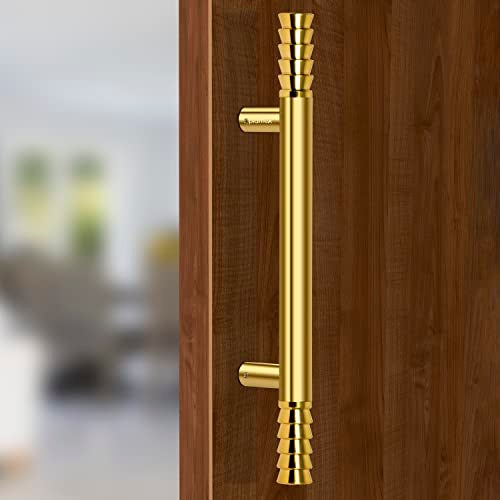 Plantex Heavy-Duty Golden Lotus 14 Inch Main Door Handle for Home/Glass & Wooden Door/Pull-Push Handle for Home/3 Years Warranty Pack of 1 (Gold) - Image 1