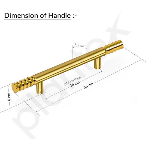 Plantex Heavy-Duty Golden Lotus 14 Inch Main Door Handle for Home/Glass & Wooden Door/Pull-Push Handle for Home/3 Years Warranty Pack of 1 (Gold) - Image 2
