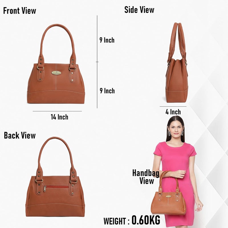 Fostelo Women's Catlin Satchel Tote Handbag for Women | Ladies Purse | Stylish Shoulder Bag | Gift For Women - Image 3