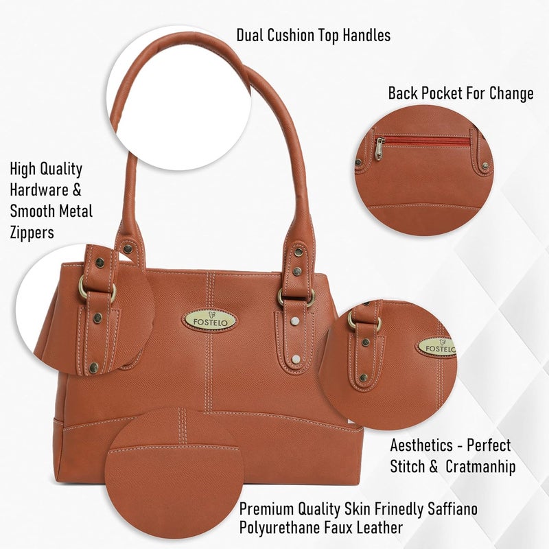 Fostelo Women's Catlin Satchel Tote Handbag for Women | Ladies Purse | Stylish Shoulder Bag | Gift For Women - Image 2