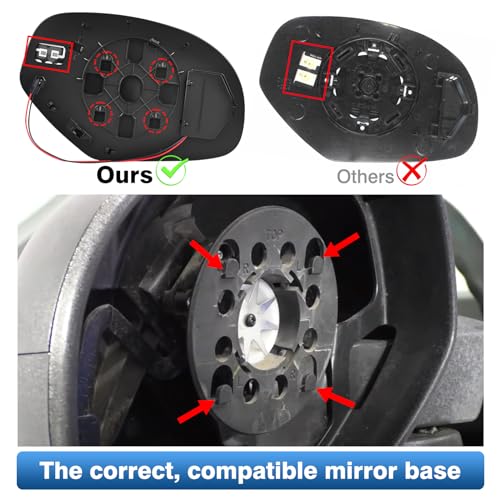 TOP-MAX GM1324138 Driver Left Side Mirror Glass Replacement for 2007-2013 Chevy Silverado Avalanche Suburban Tahoe GMC Sierra Yukon 1500 2500HD 3500HD Cadillac Escalade, Heated Glass with Turn Signal Light - Image 3