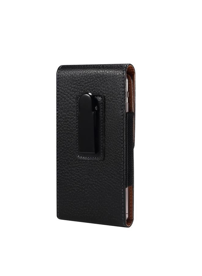Zaboon Case For 6.7-6.9 inch Phone Litchi Texture Iron Clip Back Buckle Waist-mounted Phone Case Vertical Plate - Image 3