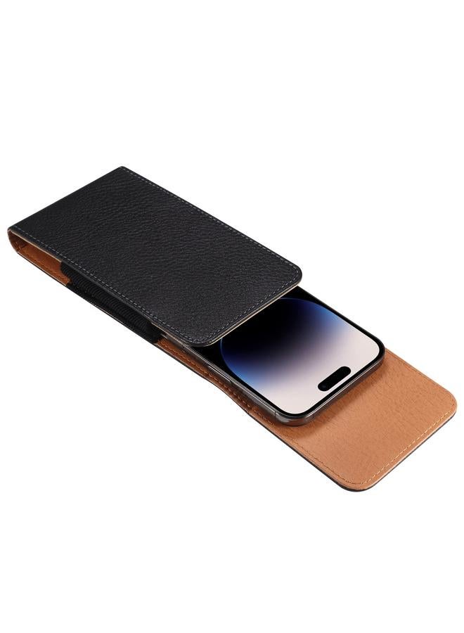 Zaboon Case For 6.7-6.9 inch Phone Litchi Texture Iron Clip Back Buckle Waist-mounted Phone Case Vertical Plate - Image 5