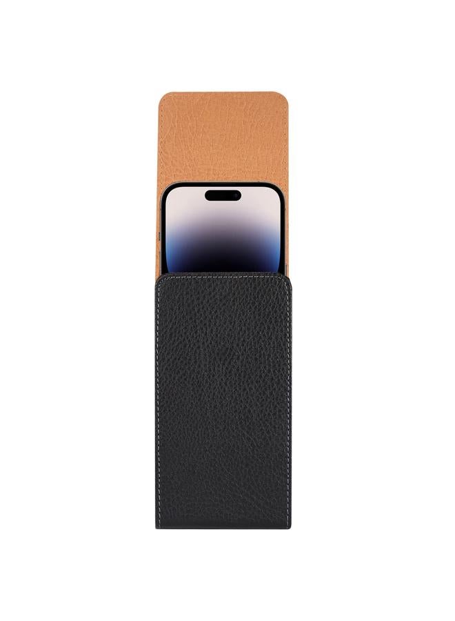 Zaboon Case For 6.7-6.9 inch Phone Litchi Texture Iron Clip Back Buckle Waist-mounted Phone Case Vertical Plate - Image 4