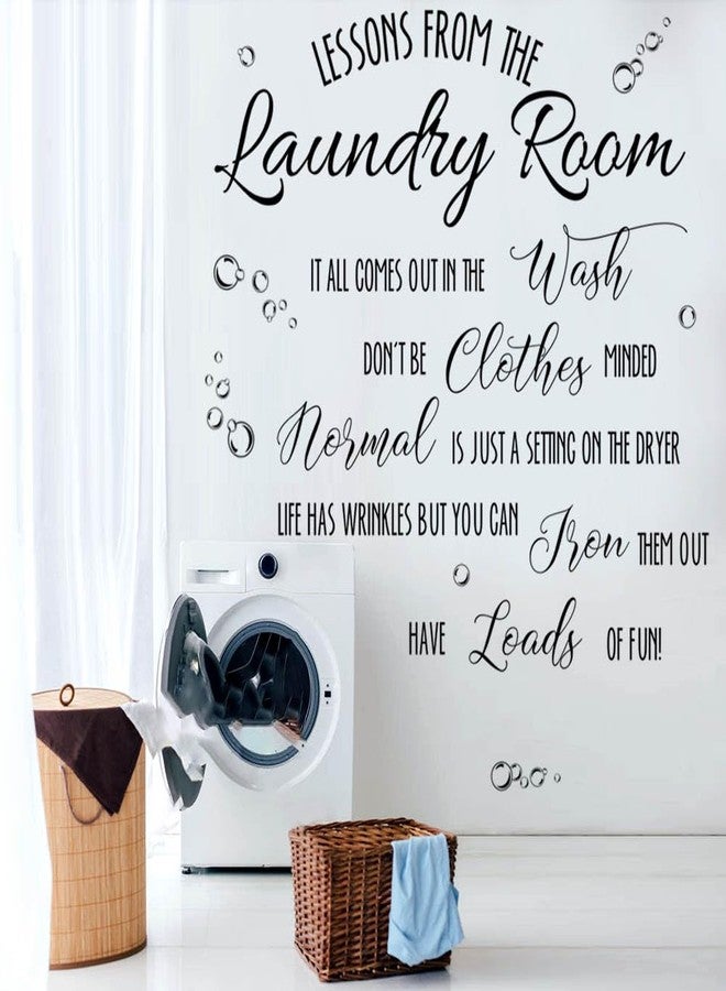 Datesno Laundry Wall Decal: Lessons from The Laundry Room - Wash & Dry Quote for Home & Apartment - Image 1