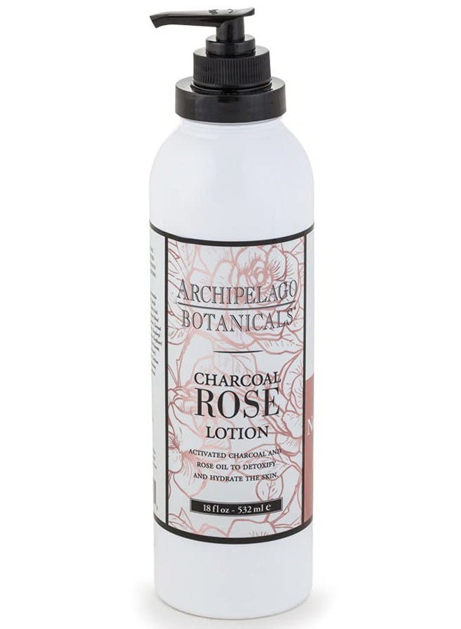 Archipelago Botanicals Charcoal Rose Lotion, Hydrating Charcoal & Rose Body Lotion for Soft & Smooth Skin, Paraben-Free, Phthalate-Free, 18 oz - Image 1