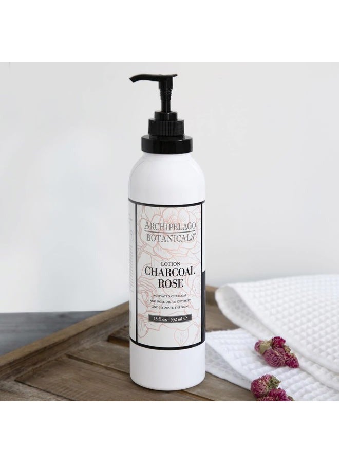 Archipelago Botanicals Charcoal Rose Lotion, Hydrating Charcoal & Rose Body Lotion for Soft & Smooth Skin, Paraben-Free, Phthalate-Free, 18 oz - Image 3