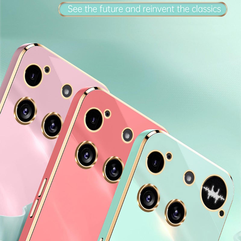 شين لي تونج جراب هاتف TPU مطلي بالكهرباء 6D بحافة مستقيمة لهاتف For Nothing Phone 3 (أحمر الزعرور) - Image 4