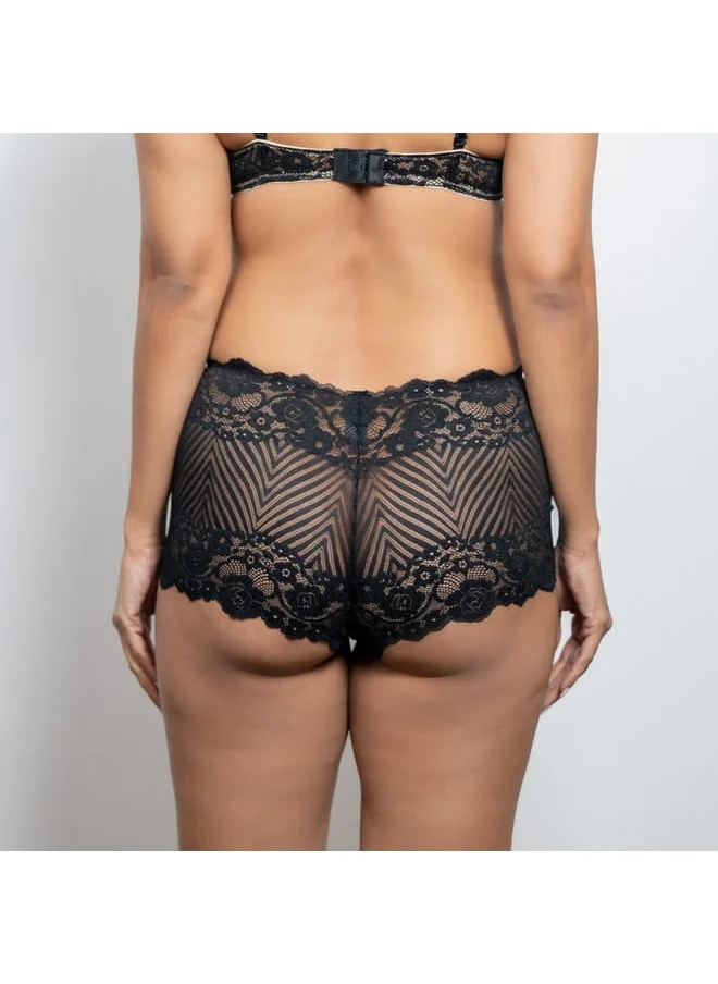 Aadaraya Aadaraya Lace Detail Boyshort Briefs
