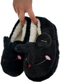 Liger Winter Women's Slipper Home Shoes | Frog Figure | Non-Slip Sole Black  - Image 1