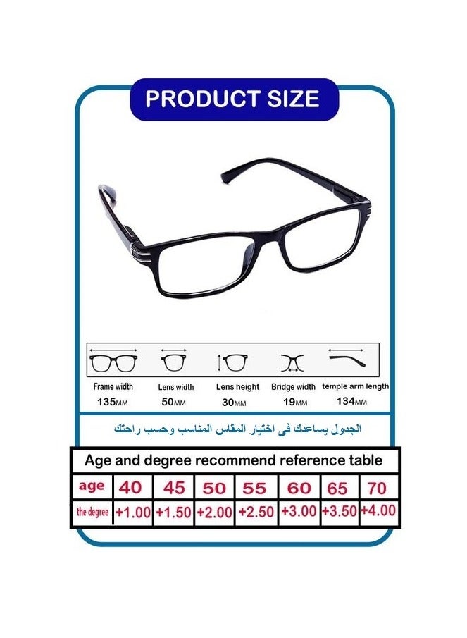 Reading Glasses  Men & WOMEN Presbyopia Glasses Spring Leg Business, Comes with a special eyeglasses box and a free cotton handkerchief - Image 4