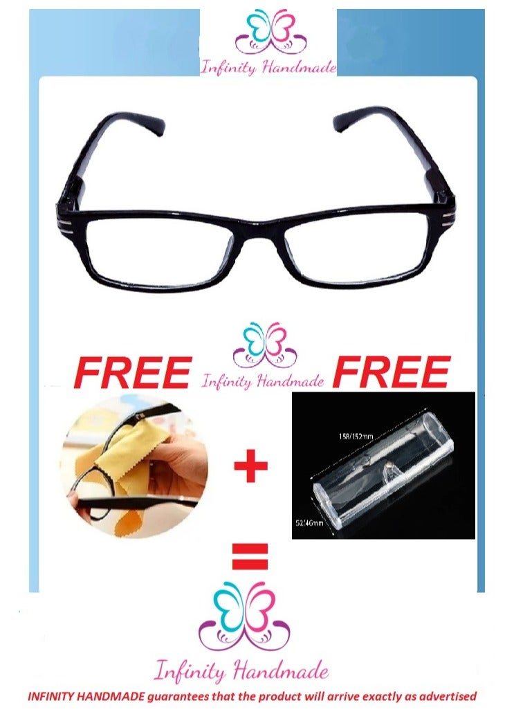Reading Glasses  Men & WOMEN Presbyopia Glasses Spring Leg Business, Comes with a special eyeglasses box and a free cotton handkerchief, Exclusive from Seller INFINITYHANDMADE Only