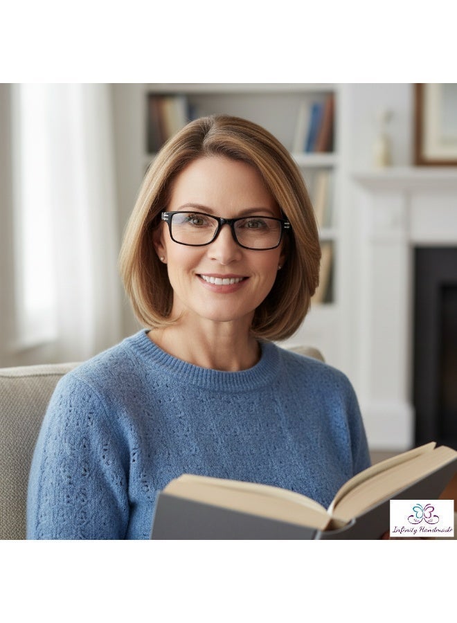 Reading Glasses  Men & WOMEN Presbyopia Glasses Spring Leg Business, Comes with a special eyeglasses box and a free cotton handkerchief - Image 5