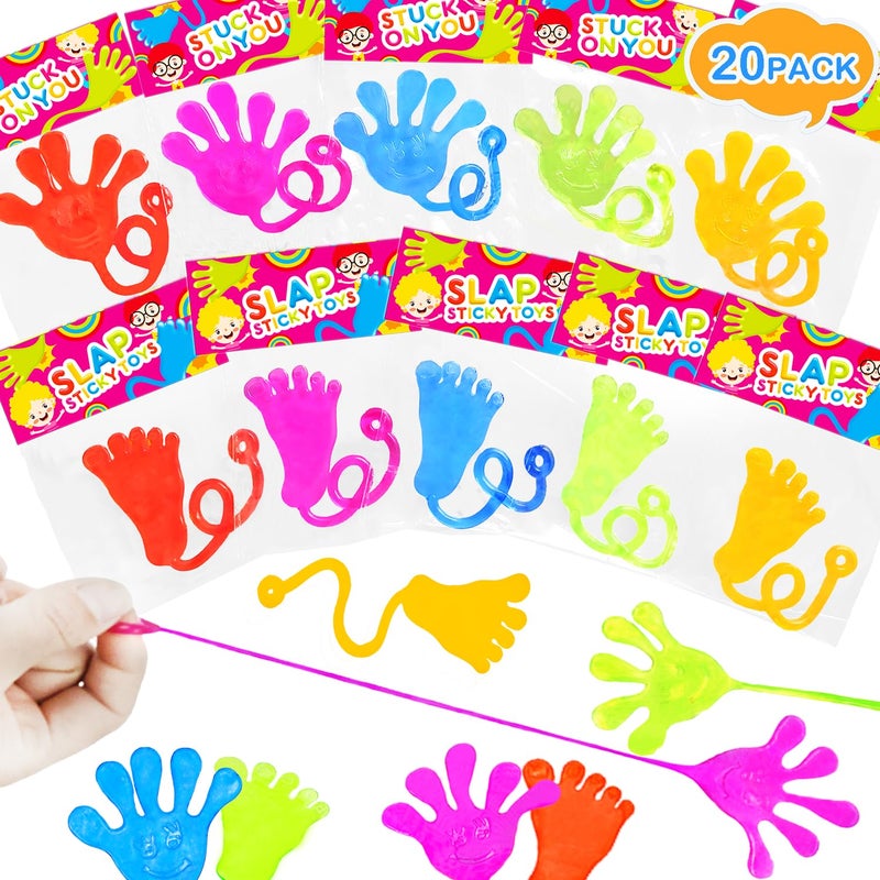 Leetous Large Sticky Hands Feet Party Favors Supplies for Toddlers 20 PCSBirthday Pinata Goodie Bag Stuffer Fillers for KidsSchool Student Non Candy Treats Treasure Box Prizes Toys Gifts for Boys Girls - Image 2