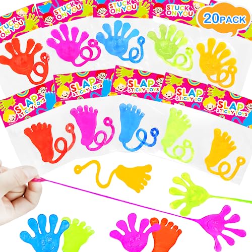 Leetous Large Sticky Hands Feet Party Favors Supplies for Toddlers 20 PCSBirthday Pinata Goodie Bag Stuffer Fillers for KidsSchool Student Non Candy Treats Treasure Box Prizes Toys Gifts for Boys Girls - Image 1
