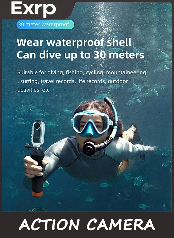 Exrp كاميرا العمل 4k ، كاميرا Vlogging الصغيرة ، كاميرا الجسم الصغيرة مع شاشة اللمس ، كاميرا الجيب القابلة للارتداء مع الحبل المغناطيسي ، كاميرا الإبهام لركوب الدراجات ، السفر ، الدراجات النارية (بطاقة 32G) - Image 5