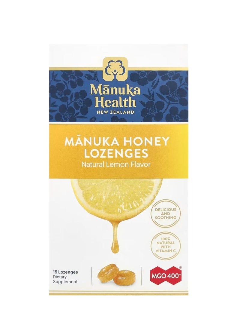 Manuka health Manuka Honey Lozenges Natural Lemon MGO 400+ 15 Lozenges - Image 1