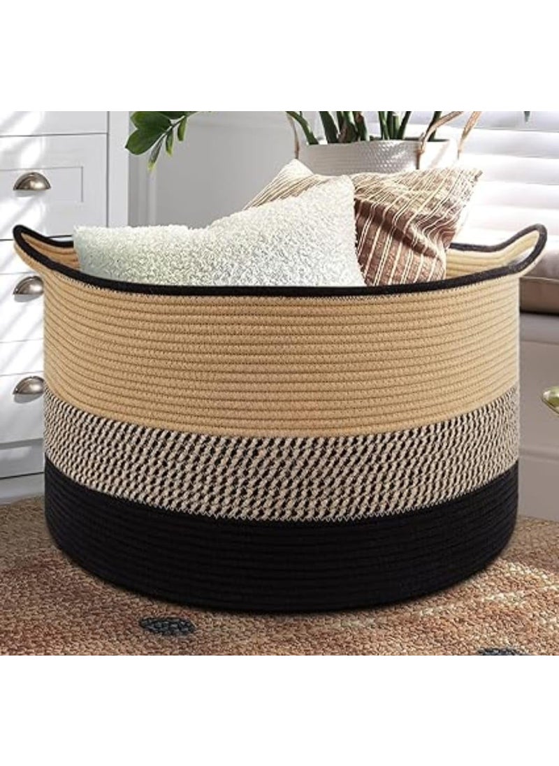 RAVIO CRAFT RAVIO CRAFT XXL Laundry Hamper Basket 58L Tall Laundry Basket for Blanket Organizer Clothes Hamper for Bedroom Storage Baby Kids Nursery HamperLarge tub  - Image 2