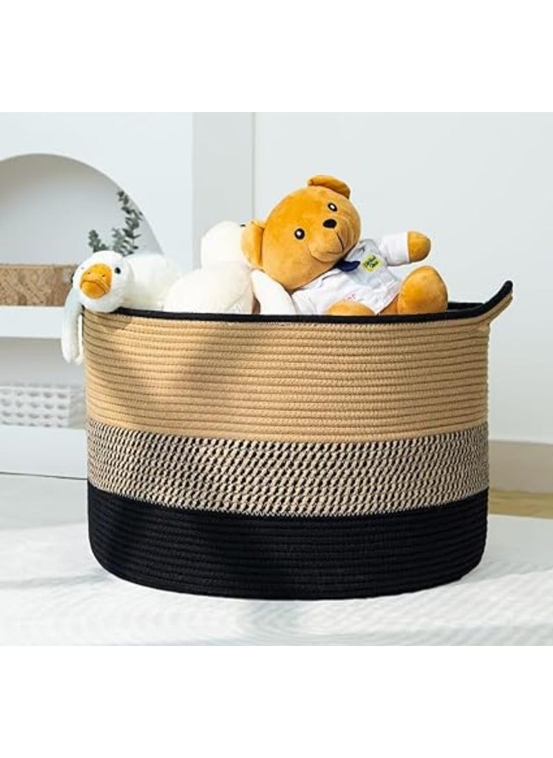 RAVIO CRAFT RAVIO CRAFT XXL Laundry Hamper Basket 58L Tall Laundry Basket for Blanket Organizer Clothes Hamper for Bedroom Storage Baby Kids Nursery HamperLarge tub  - Image 5
