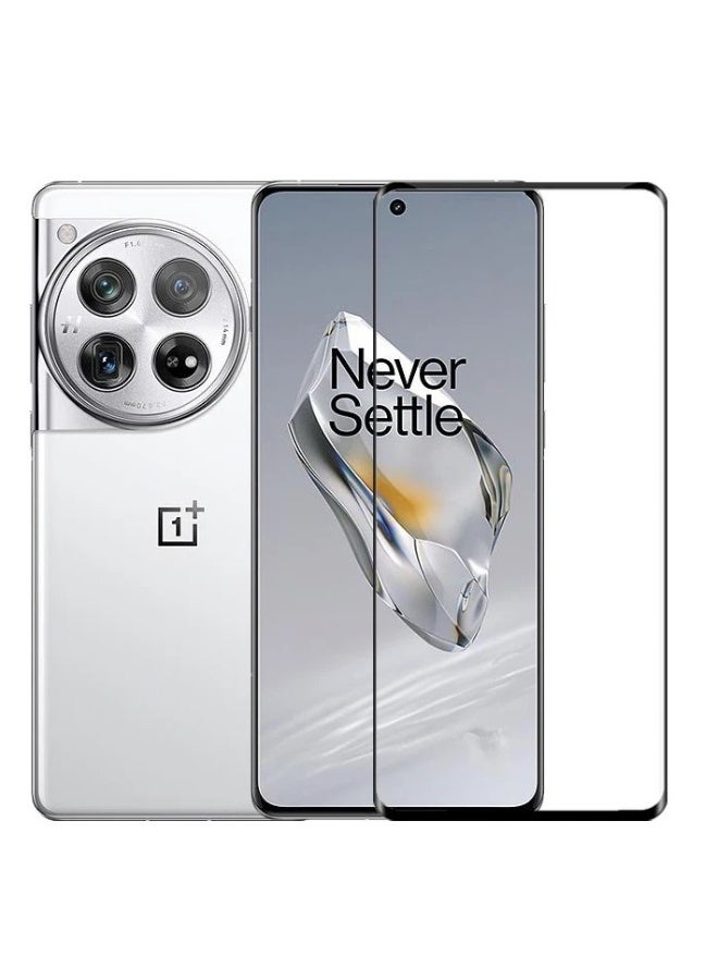 ملبوس حامي شاشة زجاجي مصفح لهاتف OnePlus 12 5G - لاصق كامل الحواف، صلابة 9H، مقاوم للبصمات، وحواف مدورة، مقاوم للخدوش لـ OnePlus 12 5G. - Image 1