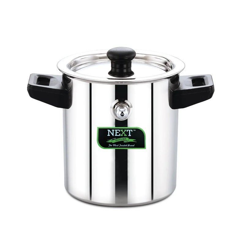 Next Future Next Future Premium Stainless Steel Milk Cooker/Boiler/Pot with Handle,Lid,Knob,Whistle | Capacity:1Ltr | Gas and Induction Compatible with Whistle Indication.  - Image 1