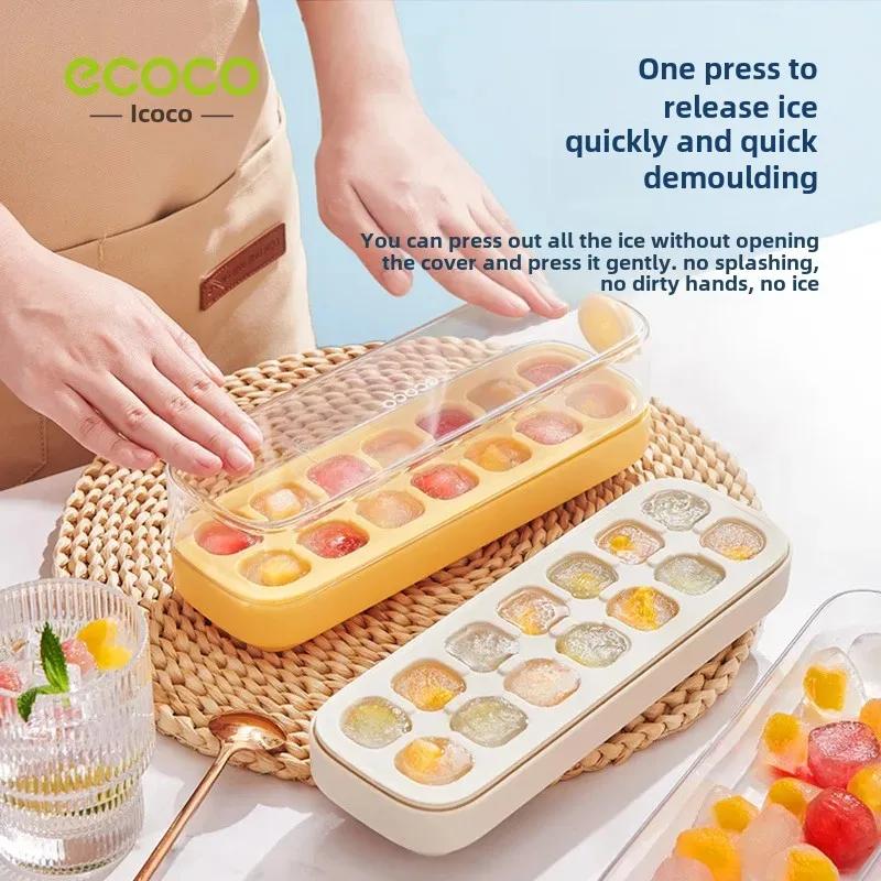 Press ice cube mold ice cube ice box with lid food grade frozen ice cube model homemade refrigerator frozen ice cube artifact(Green 21) - Image 3