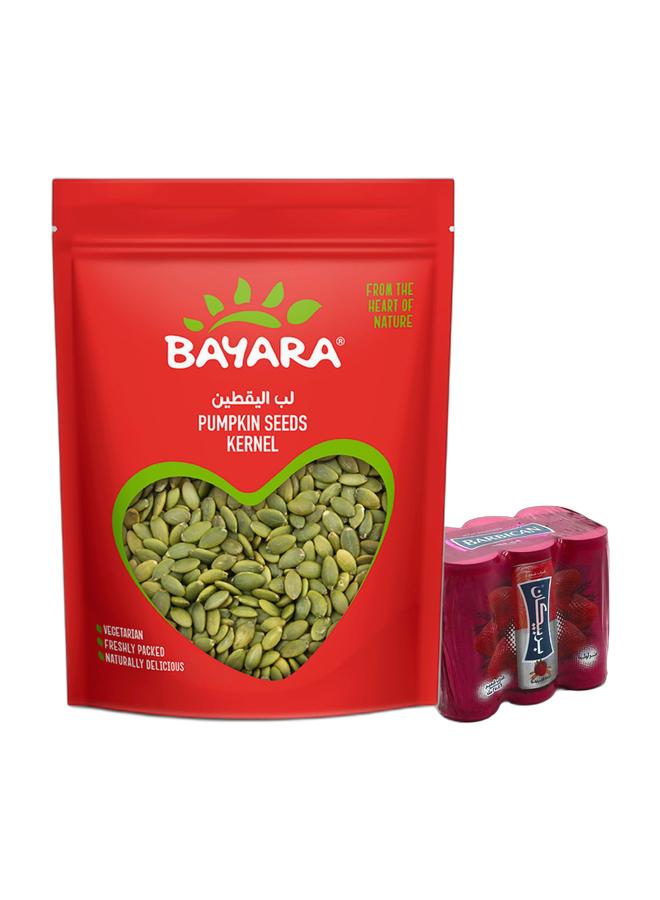 noon Bayara Pumpkin Seeds Kernel 200grams + Barbican Strawberry Flavor Malt Beverage, Can, 250ml × 6 Pack of 6 - Image 1