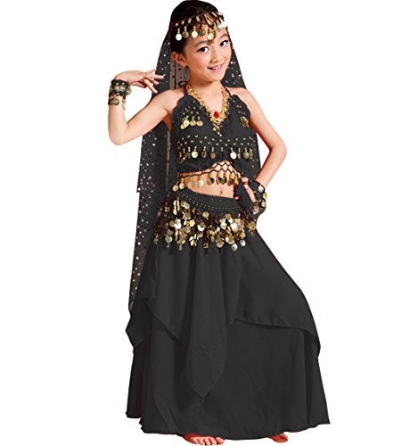 Astage Girls Princess Costume Halloween Dance Sets Black L 9 to 10 Years