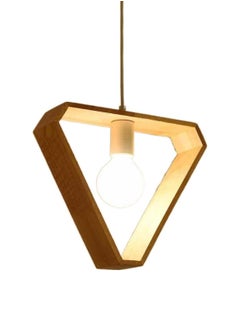 LOOPITYS Creative geometric wooden pendant light, adjustable in height, suitable for decorating living rooms, bedrooms, kitchens, dining rooms, and entrance halls (including light bulbs, with E27 screw heads)  - Image 1