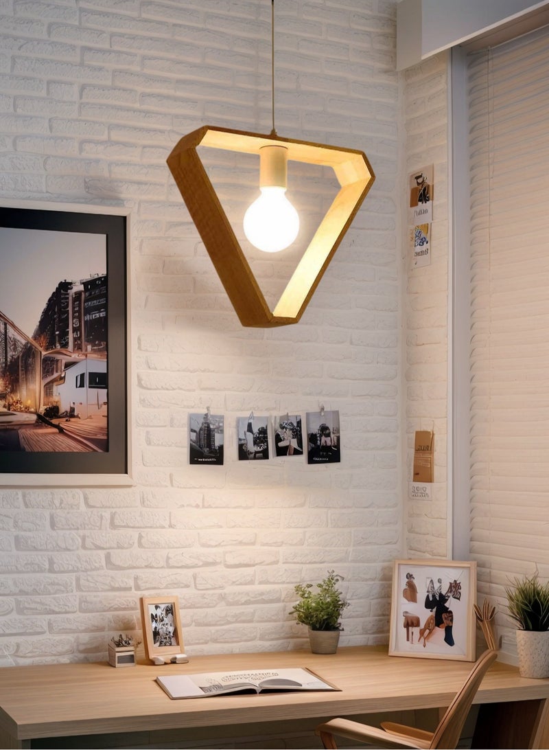 لوبيتيز الهندسة الإبداعية الخشب الثريا ، مصباح السقف ، مصباح قلادة ( بما في ذلك قاعدة مصباح E27 ) ارتفاع قابل للتعديل ، ومناسبة لتزيين غرفة المعيشة ، غرفة نوم ، مطبخ ، غرفة الطعام ، مدخل القاعة - Image 2