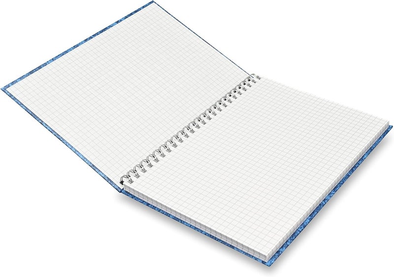 FIS Manuscript Notebooks, A5 Size, 5mm Square Grid, Pack of 5, Hard Marble Blue Cover - Image 4