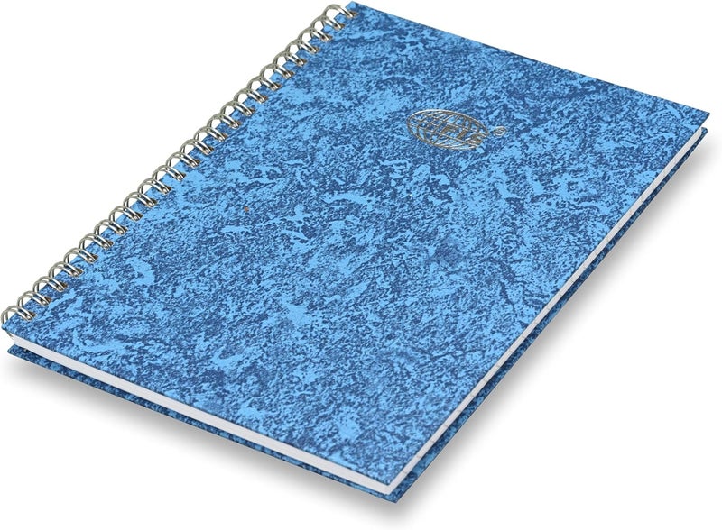 FIS Manuscript Notebooks, A5 Size, 5mm Square Grid, Pack of 5, Hard Marble Blue Cover - Image 2