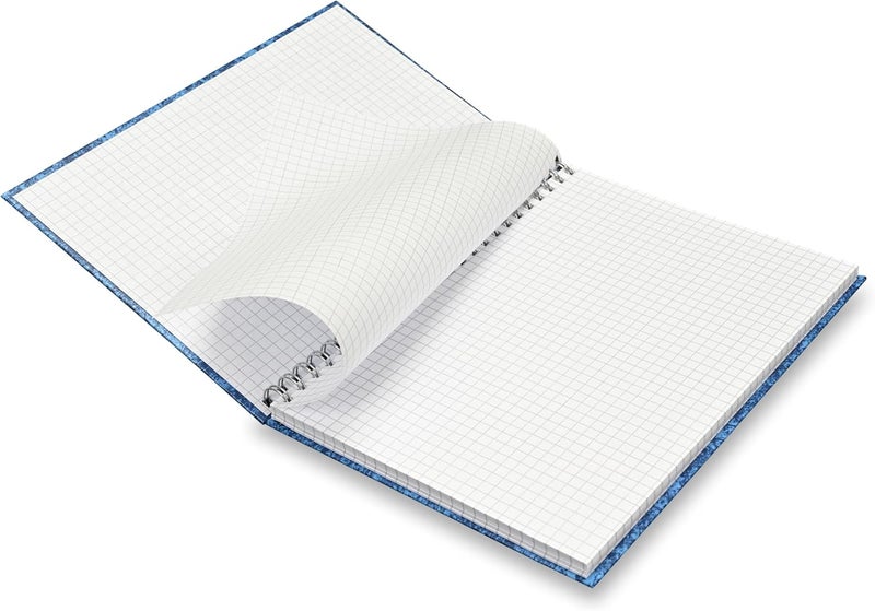 FIS Manuscript Notebooks, A5 Size, 5mm Square Grid, Pack of 5, Hard Marble Blue Cover - Image 5