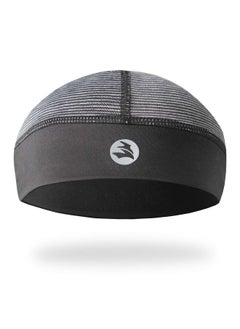 Low-Profile Cooling Helmet/Hard Hat Liner, Stretch Working Cap, Summer Sweat Wicking Skull Cap, Running Beanie Sun Protection (Black Strips, 1)