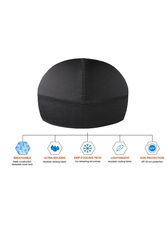 EMPIRELION - Low-Profile Cooling Helmet/Hard Hat Liner, Stretch Working Cap, Summer Sweat Wicking Skull Cap, Running Beanie Sun Protection (Black Strips, 1) - Image 1