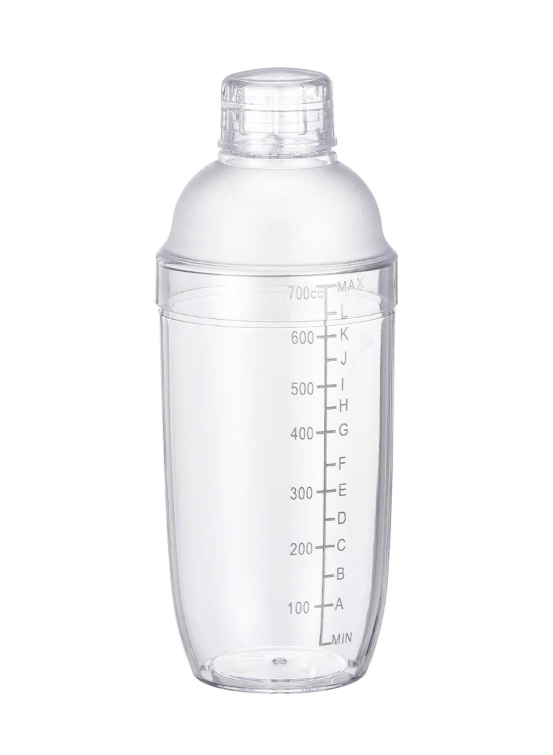 flâneur Transparent Shaker Bottle with Built-In Strainer 700ml  - Durable, Ideal for Sports and Gym, Lightweight, Modern Design, Perfect for Travel and Office