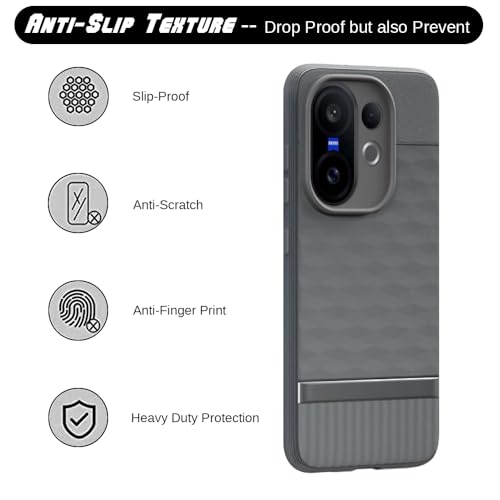 Casotec Shockproof Case for Vivo V60 5G / V60e 5G / T4 Pro 5G | Full Camera Protection | TPU Flexible Back Cover for Vivo V60 5G / V60e 5G / T4 Pro 5G (Graphite Grey) - Image 5