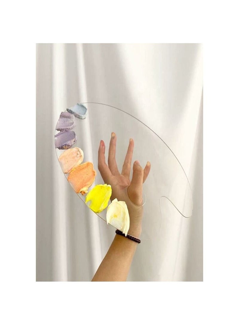 سمارت لوحة فنية بلاستيكية صغيرة للطلاء لوازم فنية للطلاء لوحة طلاء بيضاوية غير لاصقة سهلة التنظيف لخلط زيت الأكريليك - Image 3