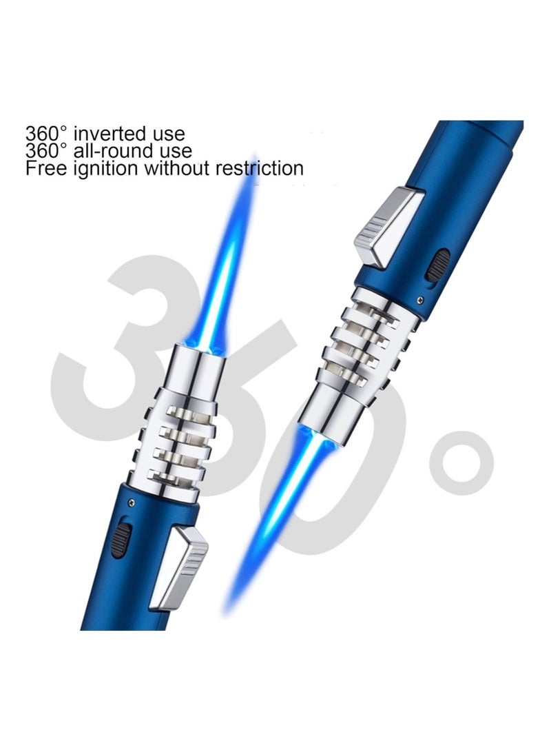 Blue Flame Torch Lighter – Windproof Butane Lighter with Adjustable Flame & Safety Lock | Refillable Jet Lighter for Cigars, BBQ, Camping, Kitchen, & Outdoor Use – Premium Metal Build - Image 5